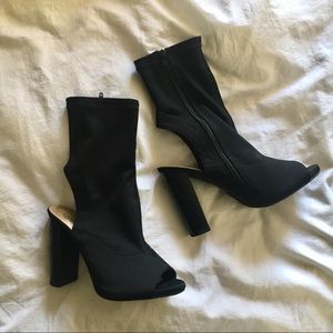 Peep Toe Mid-Calf Booties